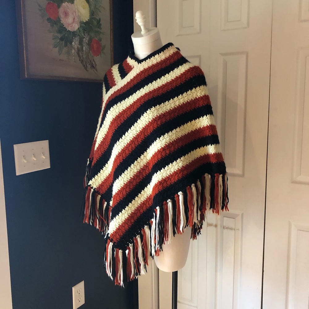 Striped Multicolor Poncho